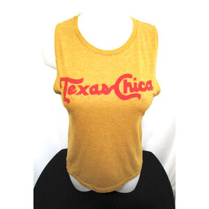 Texas Chica Topo Chico Parody Sleeveless Yellow Tank T Shirt Women S